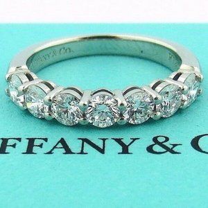 Tiffany Forever Embrace Shared Diamond Eternity Wedding 0.91Ct 3.5mm Ring